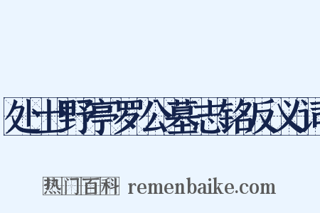 处士野亭罗公墓志铭反义词是什么意思的图片